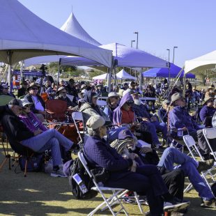 Saturday afternoon audience members at the Desert Bluegrass Festival.